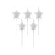 شموع عيد ميلاد نجوم فضي 5 شمعات