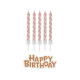 Candles Happy Birthday, rose-gold, 16 pcs