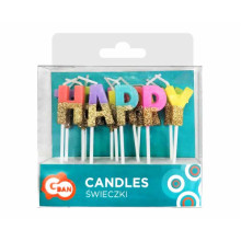 شموع عيد ميلاد حروف هابي بيرثداي