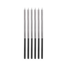 Birthday candles Platinum,silver, size 14.5 cm, 6 pcs