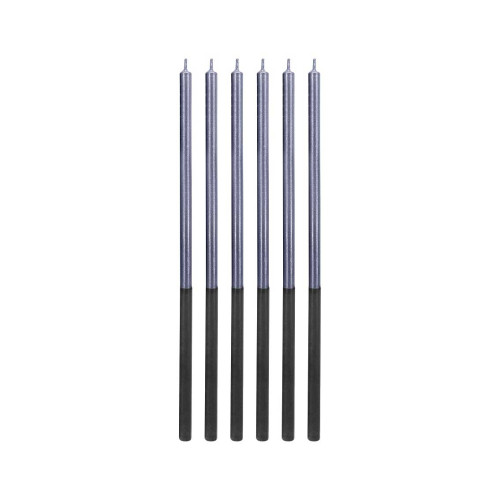 شموع عيد ميلاد بلاتنيوم ازرق 6 شمعات