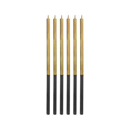 Birthday candles Platinum,gold, size 14.5 cm, 6 pcs