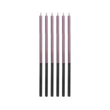 Birthday candles Platinum,lilac, size 14.5 cm, 6 pcs