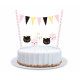 Paper cake decoration Cat (2 paper straws, 1 mini bunting, 5 pick candles) Paper cake decoration Cat (2 paper straws, 1 mini bunting, 5 pick candles)