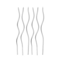 Silver swirl B&C birthday candles, 6 pcs