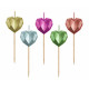 شموع عيد ميلاد قلوب لماع 5 شمعات شموع عيد ميلاد قلوب لماع 5 شمعات