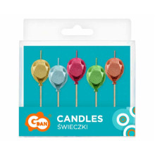 Pick candles Balloons, metallic, 5 pcs