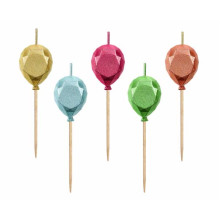 Pick candles Balloons, metallic, 5 pcs
