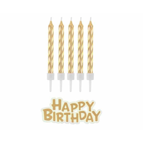 شموع عيد ميلاد تغريسة عيد ميلاد ذهبي مع 16 شمعة شموع عيد ميلاد تغريسة عيد ميلاد ذهبي مع 16 شمعة