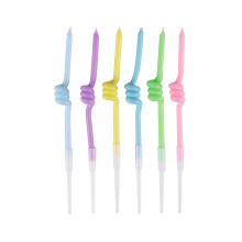 Swirl macaron candles, 12x0.25 cm, 6 pcs