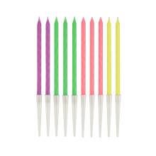 Candles, neon mix, 13.5x0.4 cm, 10 pcs Candles, neon mix, 13.5x0.4 cm, 10 pcs
