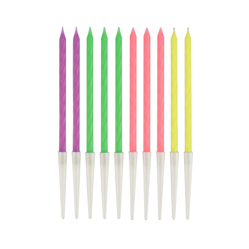 Candles, neon mix, 13.5x0.4 cm, 10 pcs Candles, neon mix, 13.5x0.4 cm, 10 pcs