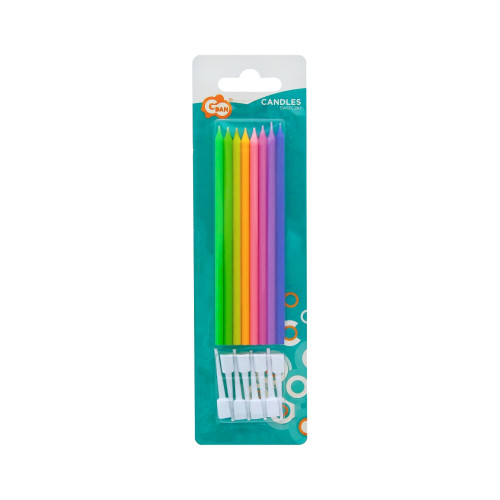Candles, pastel mix, 11.5x0.31 cm, 8 pcs