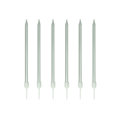 شمعة سبايرال فضي 6 شمعات