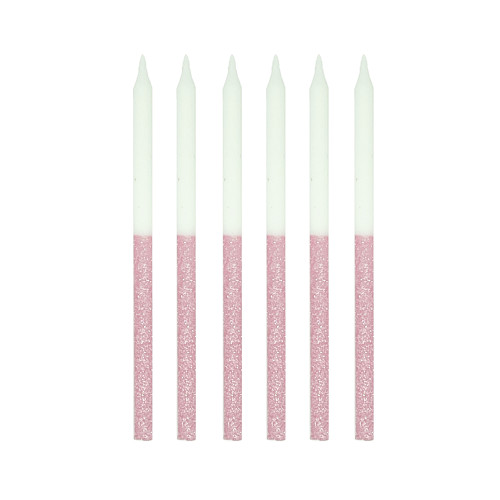 شمعة جليتر بينك باستل 12 شمعة