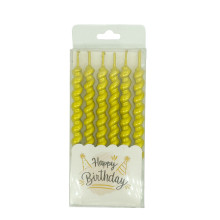 Big Spiral Candle - Gold 6 count