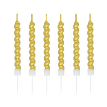 Big Spiral Candle - Gold 6 count