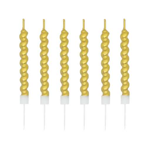 Big Spiral Candle - Gold 6 count