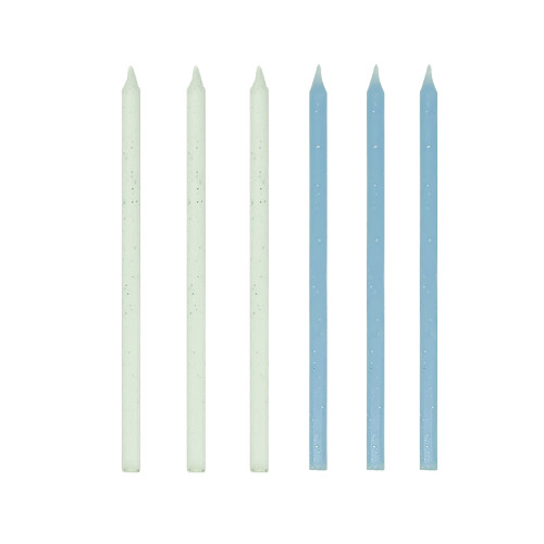 Few Glitter Tapper Candle - White-Blue 12 count Few Glitter Tapper Candle - White-Blue 12 count