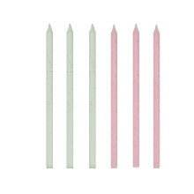 شمعة جليتر ابيض وردي باستل 12 شمعة