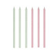 شمعة جليتر ابيض وردي باستل 12 شمعة