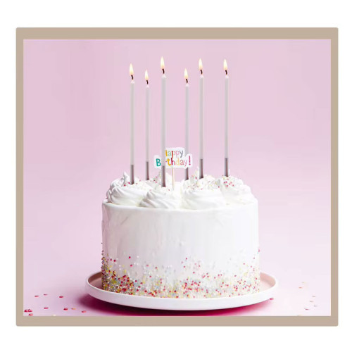 Beautiful Glitter Long Thin silver Cake Candle For Party 6 Pcs Beautiful Glitter Long Thin silver Cake Candle For Party 6 Pcs