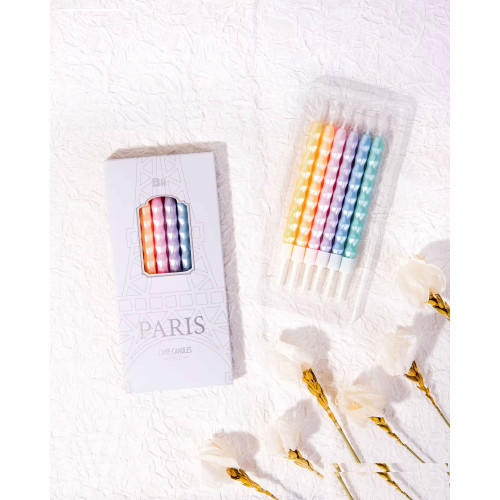 macaron pearlescent PARIS Cake candles 6 Pcs macaron pearlescent PARIS Cake candles 6 Pcs
