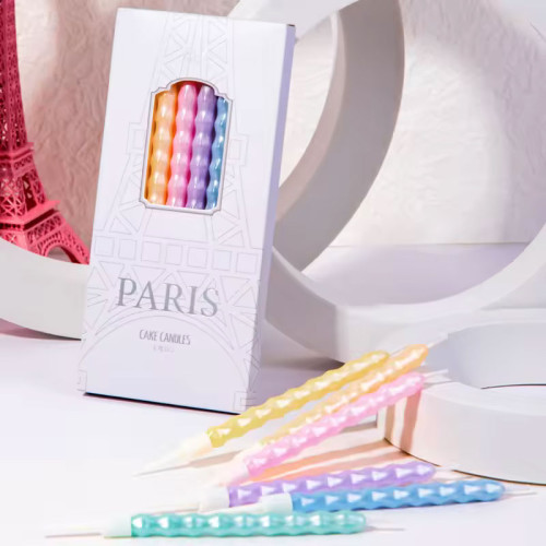 macaron pearlescent PARIS Cake candles 6 Pcs macaron pearlescent PARIS Cake candles 6 Pcs
