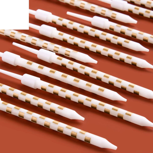 candles supplie white and Gold birthday candles 6 Pcs