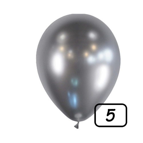 بالون كروم فضي 5 إنش (100 حبة) بالون كروم فضي 5 إنش (100 حبة)