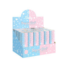Confetti cannon Boy or Girl light pink paper circles, 15 cm (24 pcs)