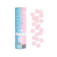 Confetti cannon Boy or Girl light pink paper circles, 15cm