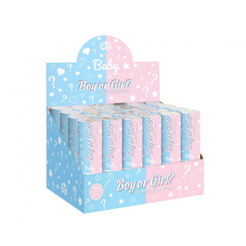 Confetti Cannon Boy or Girl light blue paper circles 15 cm (24 pcs)