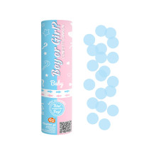 Confetti Cannon Boy or Girl light blue paper circles 15cm