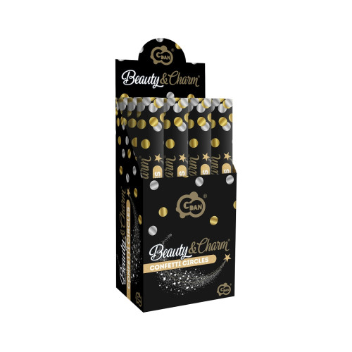 Confetti Cannon Gold and Silver metallic circles foil 40 cm (12 pcs)