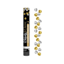 Confetti Cannon Gold and Silver metallic circles foil 40cm