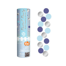 Confetti Cannon Circles blue dark blue silver - 15cm Confetti Cannon Circles blue dark blue silver - 15cm