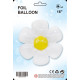 16 inch White daisy balloons 3/pack