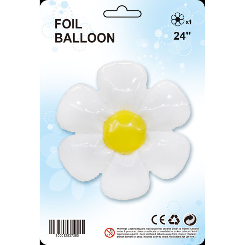 بالون زهرة الاقحوان ابيض 24 إنش 