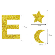Gold Eid Mubarak Glitter Banner 11.5*17cm