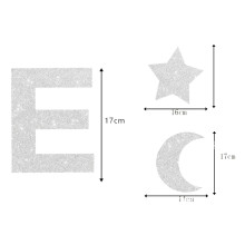 Silver EID MUBARAK GLITTER BANNER 11.5*17CM