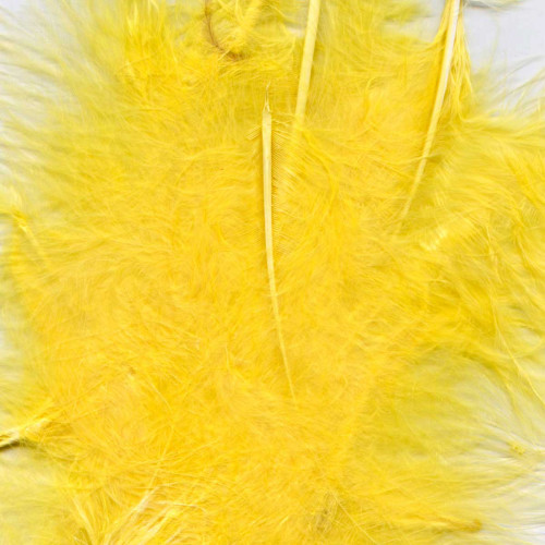 Eleganza Craft Marabout Feathers Mixed sizes 3"-8" 8g bag Yellow