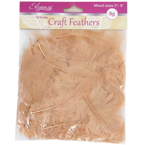 Eleganza Craft Marabout Feathers Mixed sizes 3-8inch 8g bag Natural Eleganza Craft Marabout Feathers Mixed sizes 3-8inch 8g bag Natural