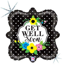 18 inch Floral Get Well Soon Foil balloon