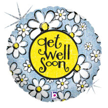 18 inch Denim Daisy Get Well Foil balloon
