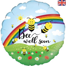 18 inch Bee Well Soon Holographic Foil balloon