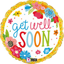 18 inch Get Well Floral Foil balloon