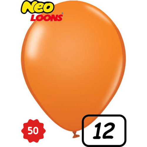 12 inch latex balloon Standard Orange 50 count