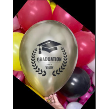 بالون تخرج طلاب السنة ذهبي كروم 12 انش (30حبة)