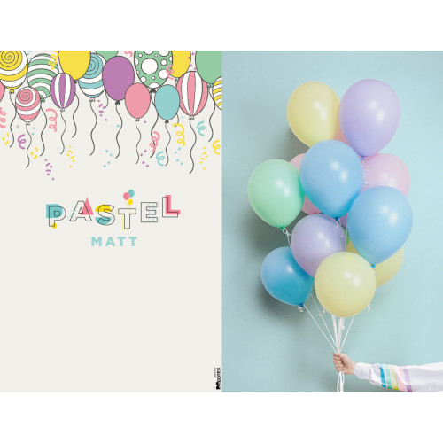 12 inch Latex Balloon PASTEL Matt Assorted 50 count 12 inch Latex Balloon PASTEL Matt Assorted 50 count
